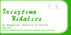 krisztina mihalics business card